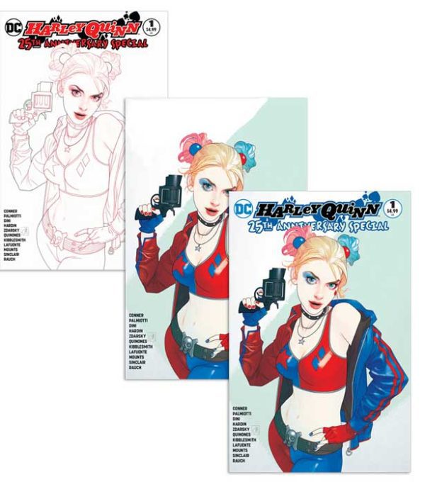 HARLEY QUINN 25th Anniversary #1 3-PACK (Forbidden Planet Exclusives)