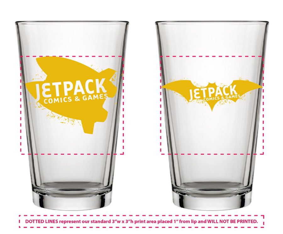 Jetpack Pint Glass (Bat Logo)