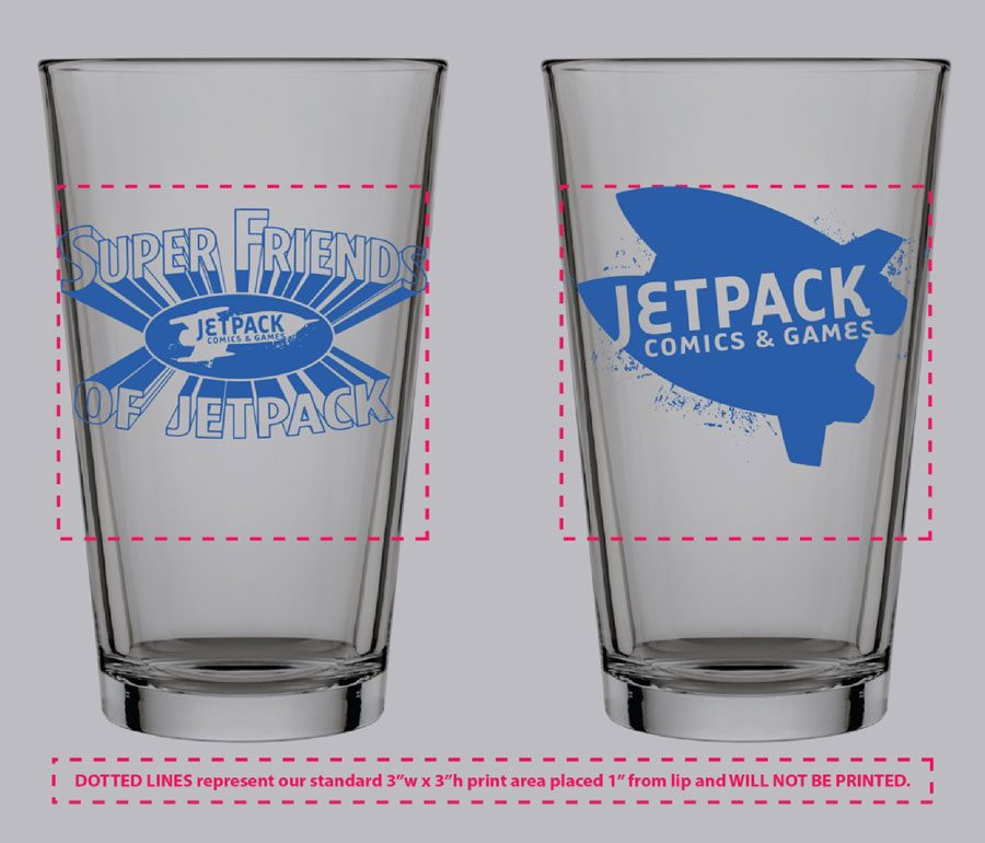 Jetpack Pint Glass (Super Friends)