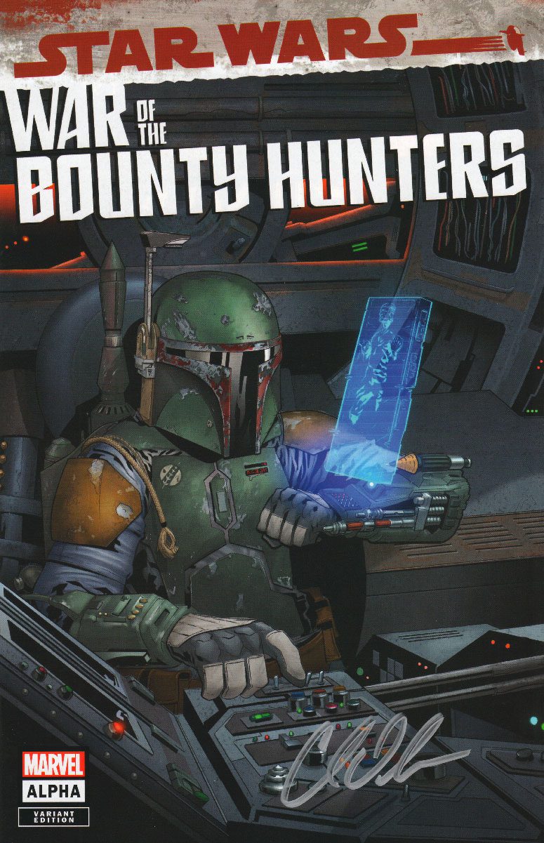 STAR WARS WAR OF THE BOUNTY HUNTERS ALPHA #1 ( CHARLES SOULE AUTOGRAPHED – ‘DAMAGED’ JETPACK COMICS WILL SLINEY LIMITED EXCLUSIVE)