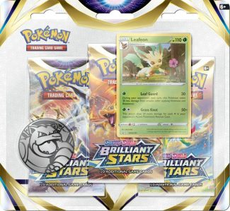 Pokemon BRILLIANT STARS 3 Pack Blister W/coin & Card