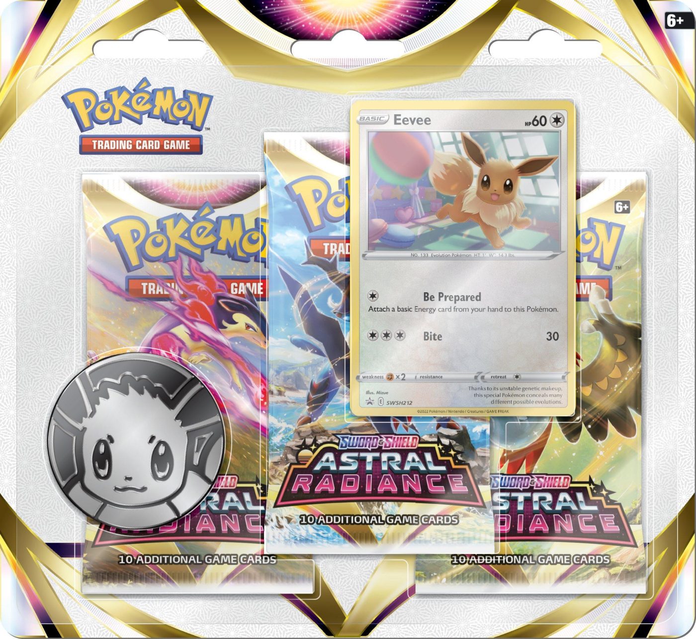 Pokemon: ASTRAL RADIANCE 3 pack blister w/coin & card