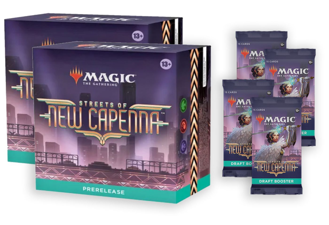 MAGIC STREETS OF NEW CAPENNA 2x PRERELEASE PACKS w/4 boosters