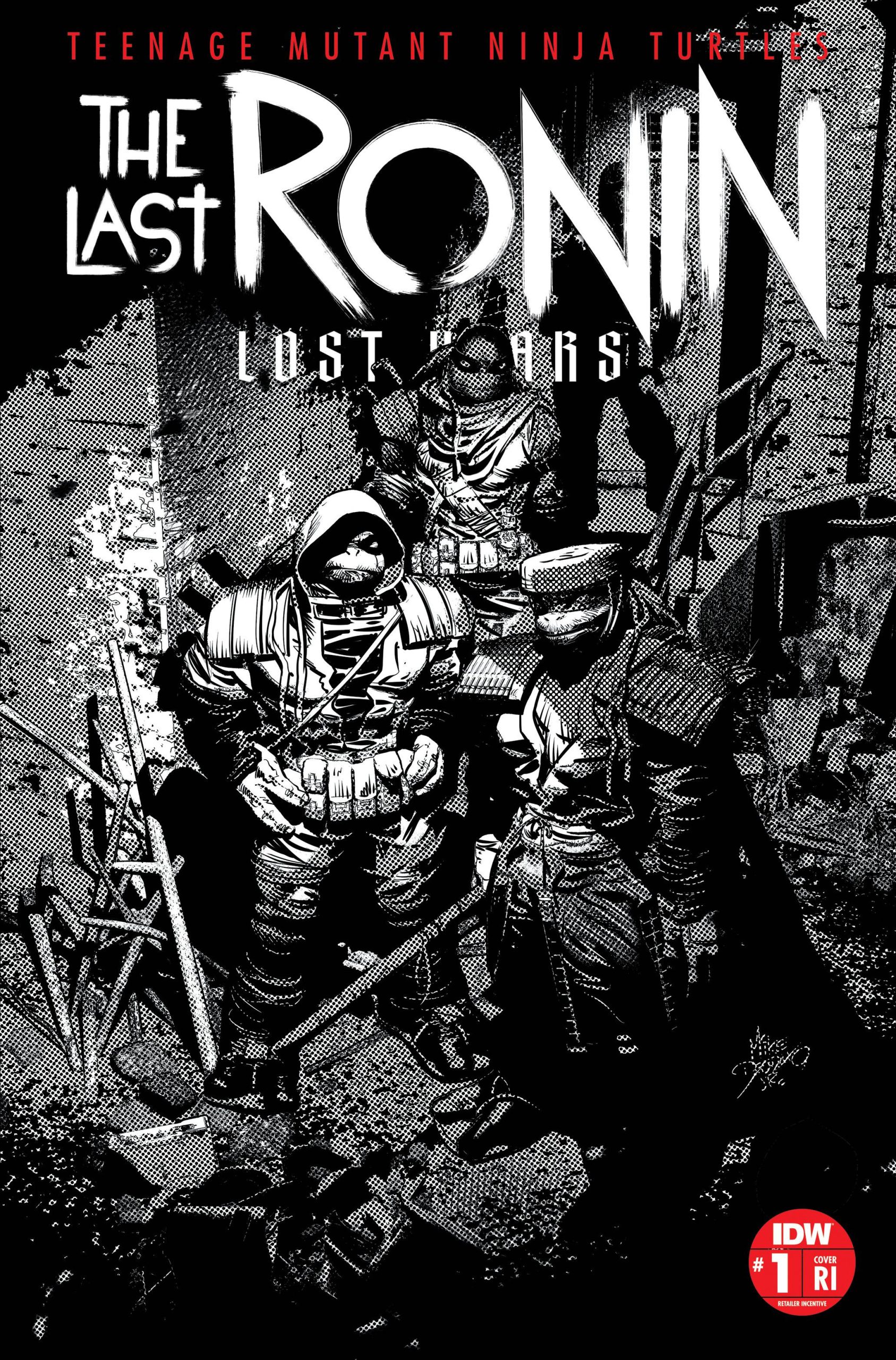 TMNT LAST RONIN LOST YEARS #1 (1/50 Mike Deodato Trade Dress Black &  White)