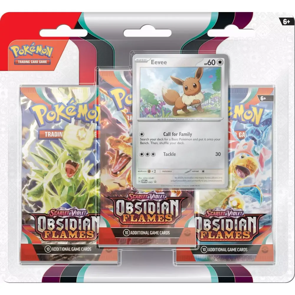 POKEMON Scarlet & Violet: Obsidian Flames 3 pack blister w/coin & card – Available/Shipping 8/7