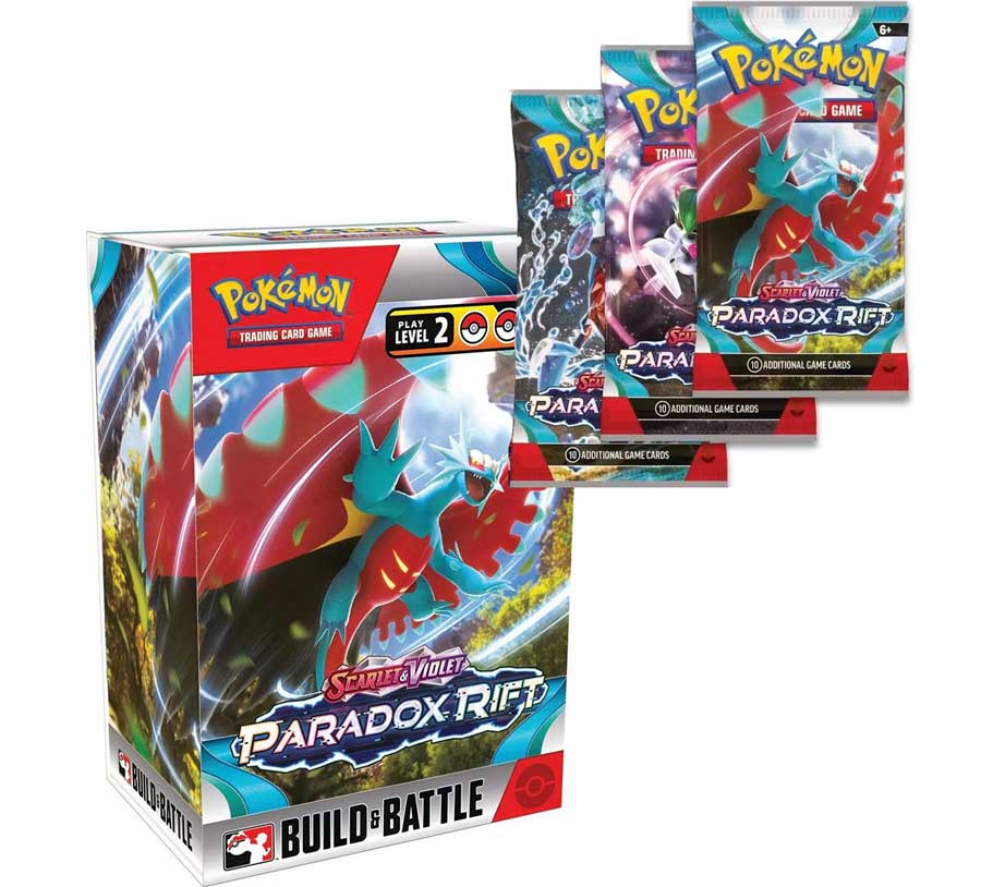 POKEMON SCARLET & VIOLET—PARADOX RIFT PRERELEASE BUILD & BATTLE PACK w/3 boosters – Shipping 10/23/23