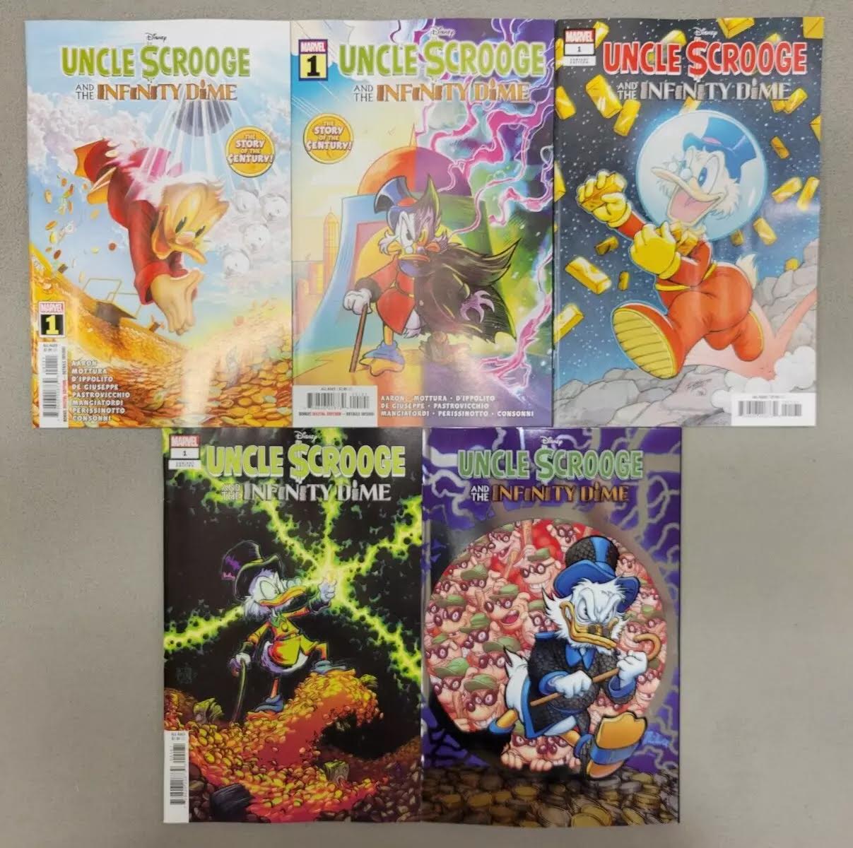 UNCLE SCROOGE INFINITY DIME #1 (Set of 5 covers)