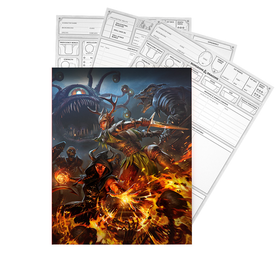 DUNGEONS & DRAGONS 2024 CHARACTER SHEETS – Ships aprx 9/17/24