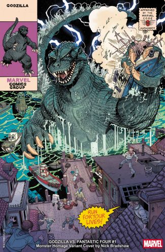 GODZILLA VS FANTASTIC FOUR #1  (Nick Bradshaw Monster Homage Cover - Ships 3/26/25)