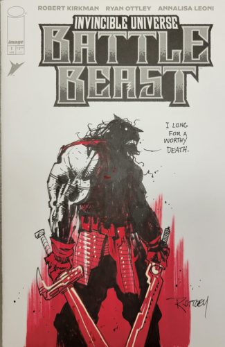 INVINCIBLE UNIVERSE BATTLE BEAST #1 (RYAN OTTLEY 1:2000 INCENTIVE ORIGINAL ART SKETCH COVER K - Ships 4/23/25)