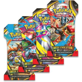 Pokemon TCG: Mega Evolution ME1 Sleeved Boosters x 4 (1 each sleeve design - Releasing 9/26/25)