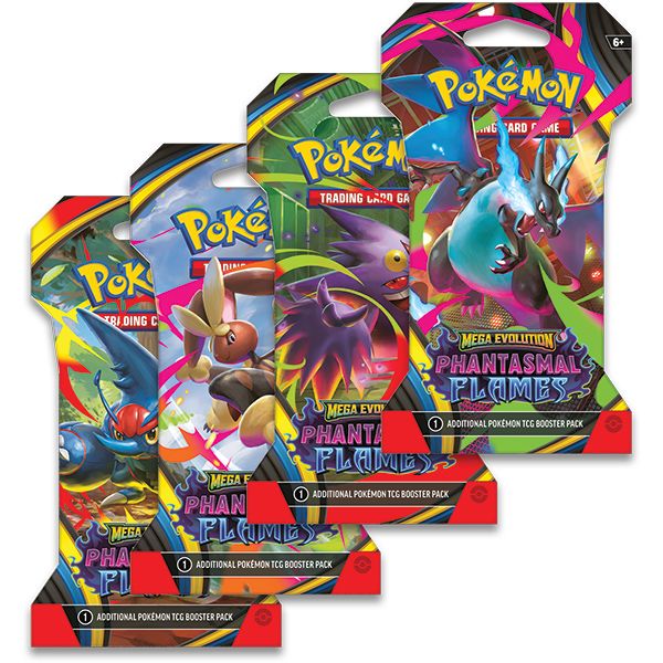 Pokemon TCG: MEGA EVOLUTION 2 – Phantasmal Flames – Sleeved Boosters x 4  (Releasing 11/14/25)